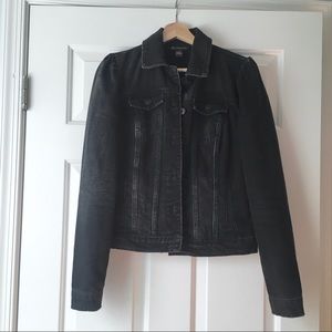 INC Puff-Sleeve Black Jean Jacket, S